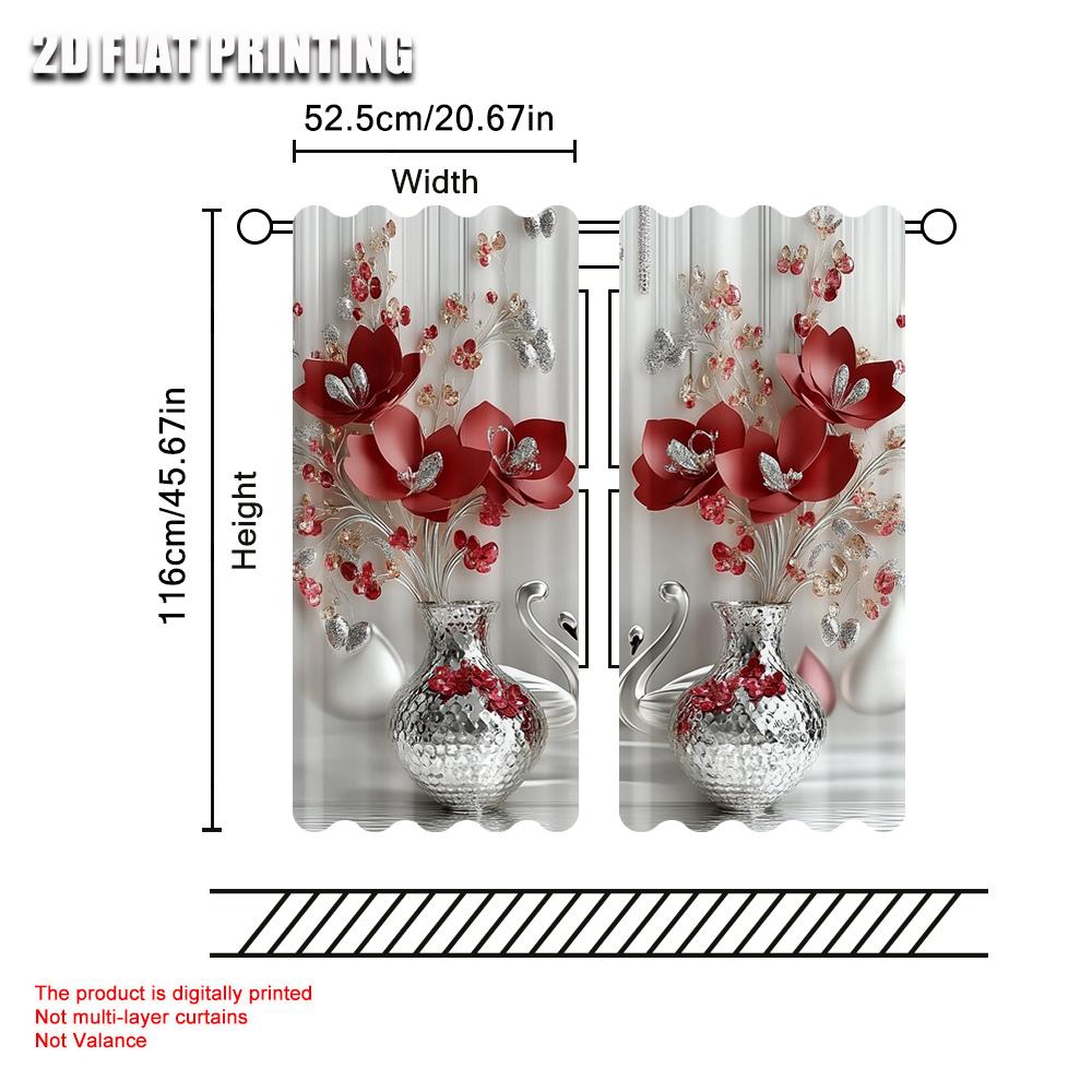 2pc     Curtain flower (3) Versatile 100% Polyester  Without Electricity Spring Party & Holiday Decor Use for Holiday Decorations