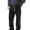 Autumn and Winter Solid Color Thin Corduroy Multi-pocket Straight-leg Pants Men's Sweeping Pants Men's Casual Loose Trousers