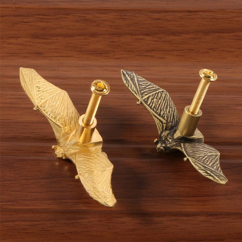 Comfort Metal Cabinet Handle Featuring Retro Chinese Style Bat Figure Good Luck Decors High Durability Not Rusts Quick Install