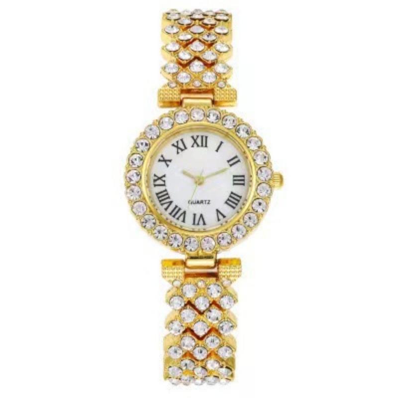 

Модные Роскошные Часы Muse с Бриллиантами, Женские Часы с Полной Бриллиантовой Отделкой, Женские Часы, Универсальные Модные Часы Часы Кварцевые Часы золотой