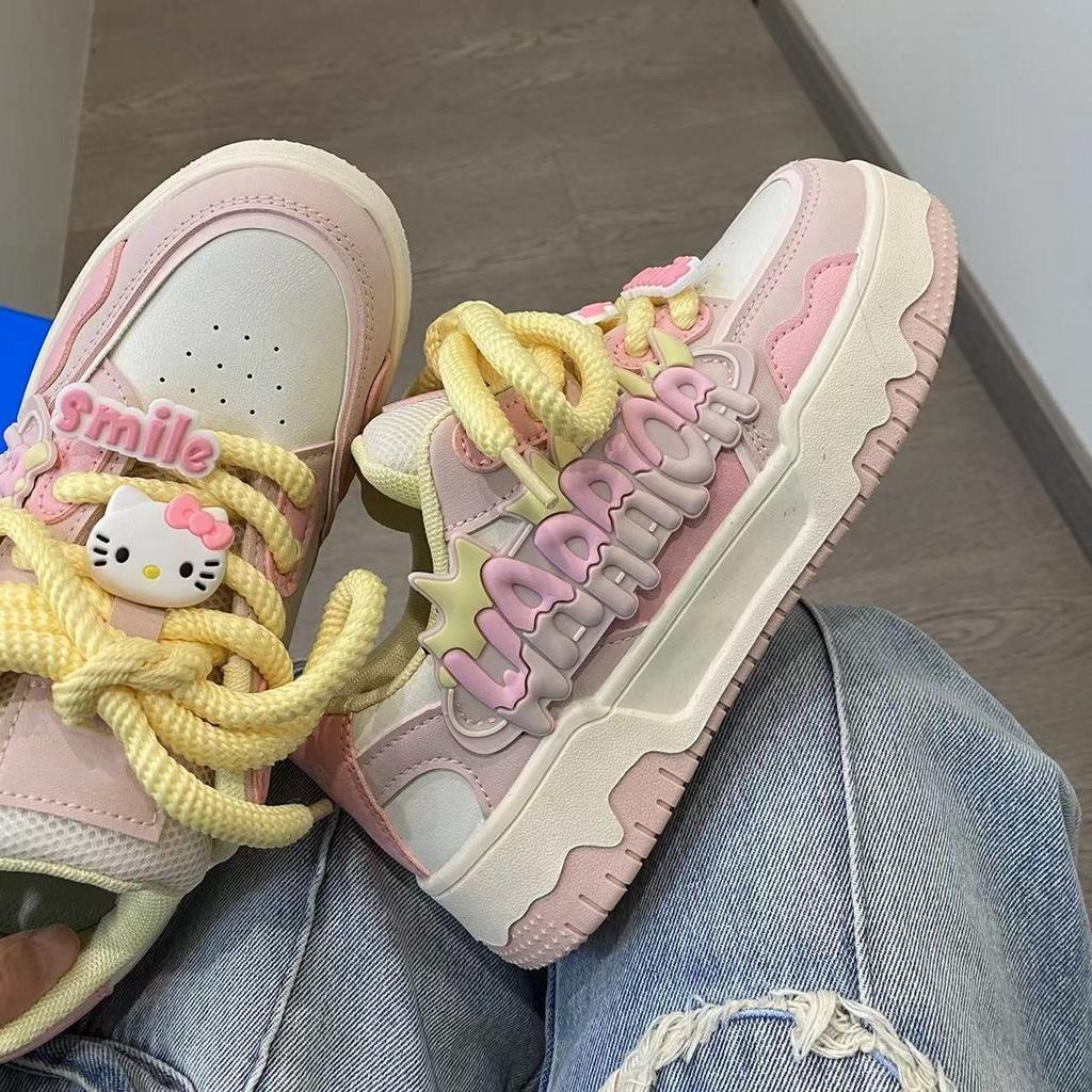 Dopamin Schuhe Damen Frühjahr und Herbst Modelle vielseitig beliebt kleine weiße Schuhe Nische niedlich Studenten Board Schuhe Spot