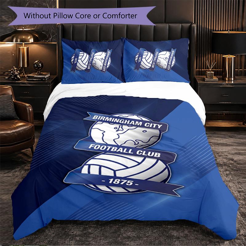 Birmingham City Themed Bedding 3Pcs Duvet Cover Set Decorative Bed Linen For Teen Room Home Decoration
