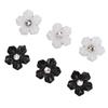 3D Flower Nail Art Decorations Black White 5 Petal Flower Nail Ornaments for DIY Nail Decoration