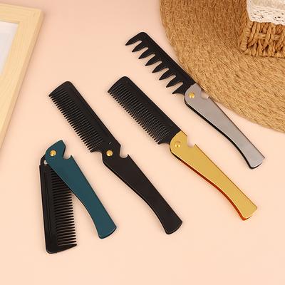 High Quality Pocket Folding Combs Wide Tooth Oil Head Comb Beard Combing Barber Hair Clipper Comb Salon Hair Styling Tool