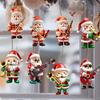 Santa Claus Christmas Ornaments 2D Flat Acrylic Hanging Ornament for Xmas
