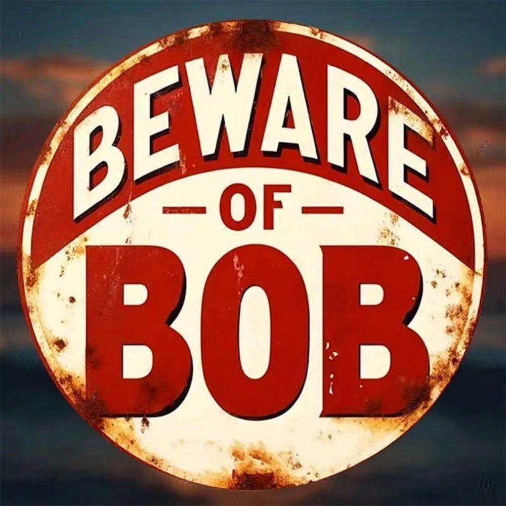 Vintage Round Beware Of Dog Metal Sign Wall Art Home Bar Pub Club Decor