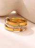 Qiong Yao 2mm Women's Color Block Stackable Interlocking Ring Set