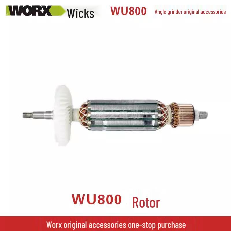 Wickes Angle Grinder Accessory Set: WU800X Head Shell, Carbon Brush, Gear Rotor, Stator, Switch Housing, Spindle.