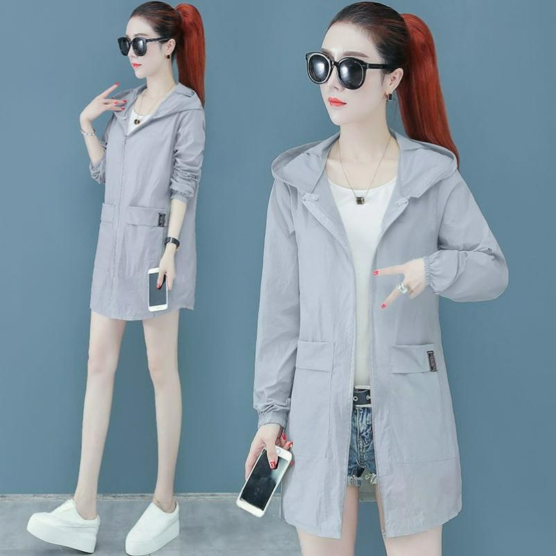 Sun Protection Clothing Women s Thin Mid-length Large Size Fat MM Loose Breathable Anti-ultraviolet Sun Protection Clothing Jacket S