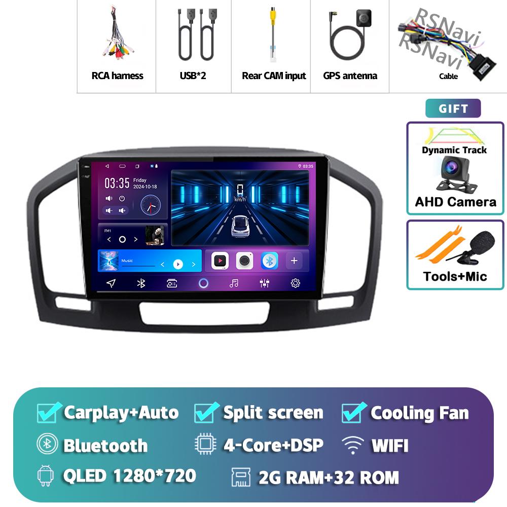 Android 14 Carplay Car Radio For Buick Regal Opel Insignia 2009 - 2013 Multimedia Video Player Navigation GPS Stereo 2Din DVD BT