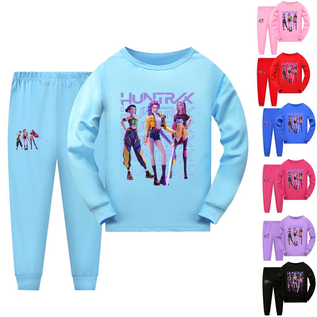 Children's Fashion Suit Skirt Round Neck Long Sleeve Top Pants