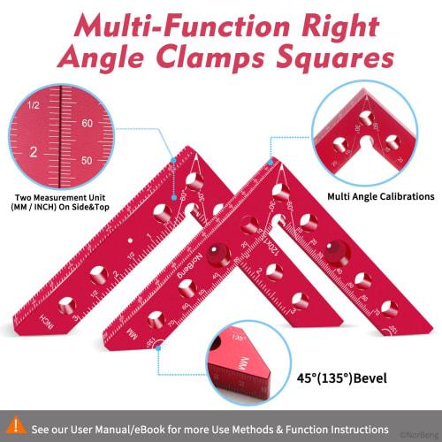 90 Degree Right Angle Clamp, Corner Clamp, Positioning Square Clamp, Edge Marking Center Finder, Precision Machinist Measuring Square, Woodworking Too