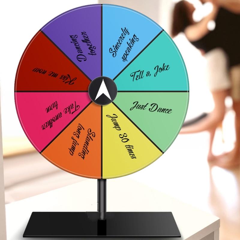 Rotating Prize Wheel Plastic Base Removable Stand Classroom Game Party Supplies Dry Erases Accessories Included