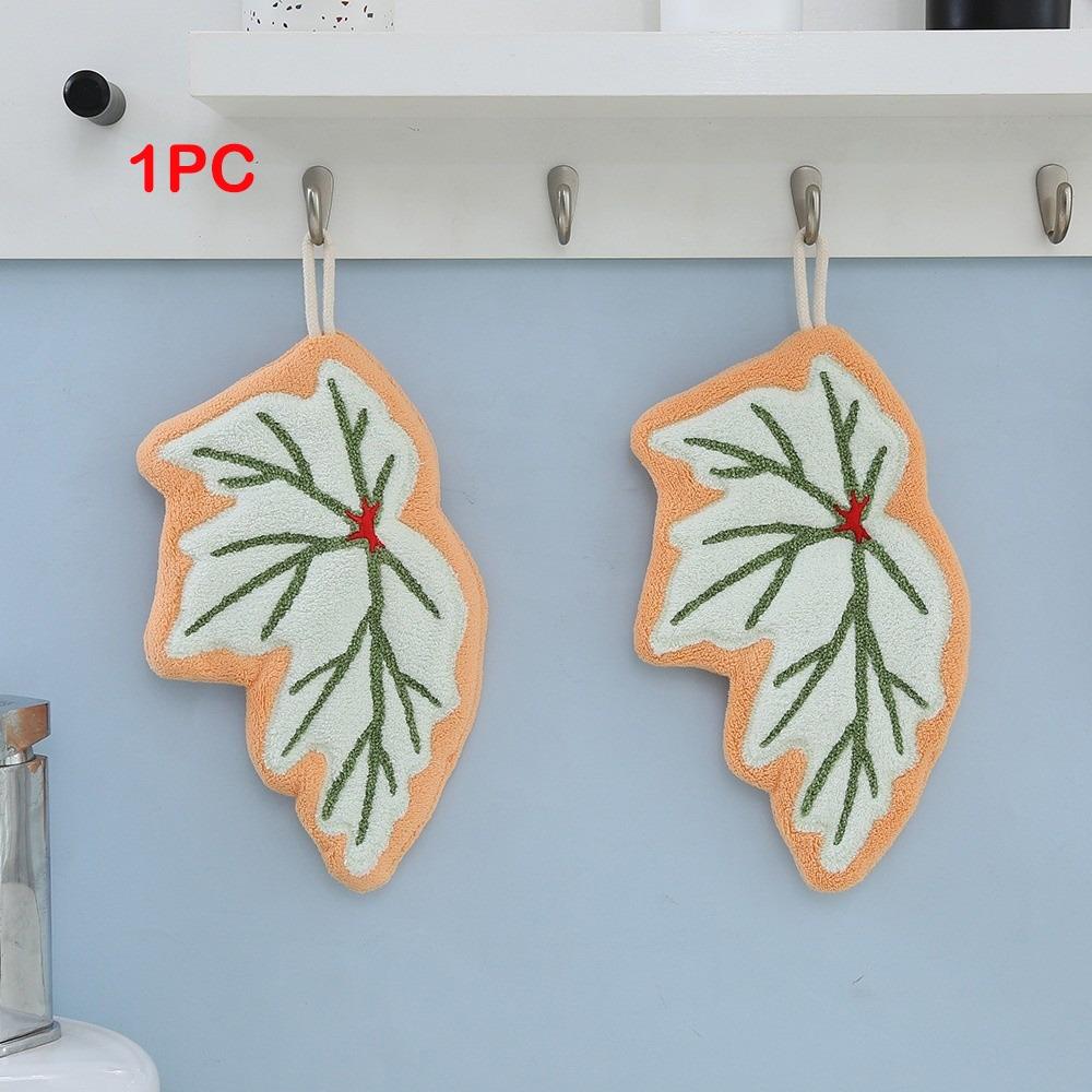 New Leaf Hand Towel Double-layer Soft Kitchen Towel Thickened Speed Dry Bathroom Towel Kitchen Use