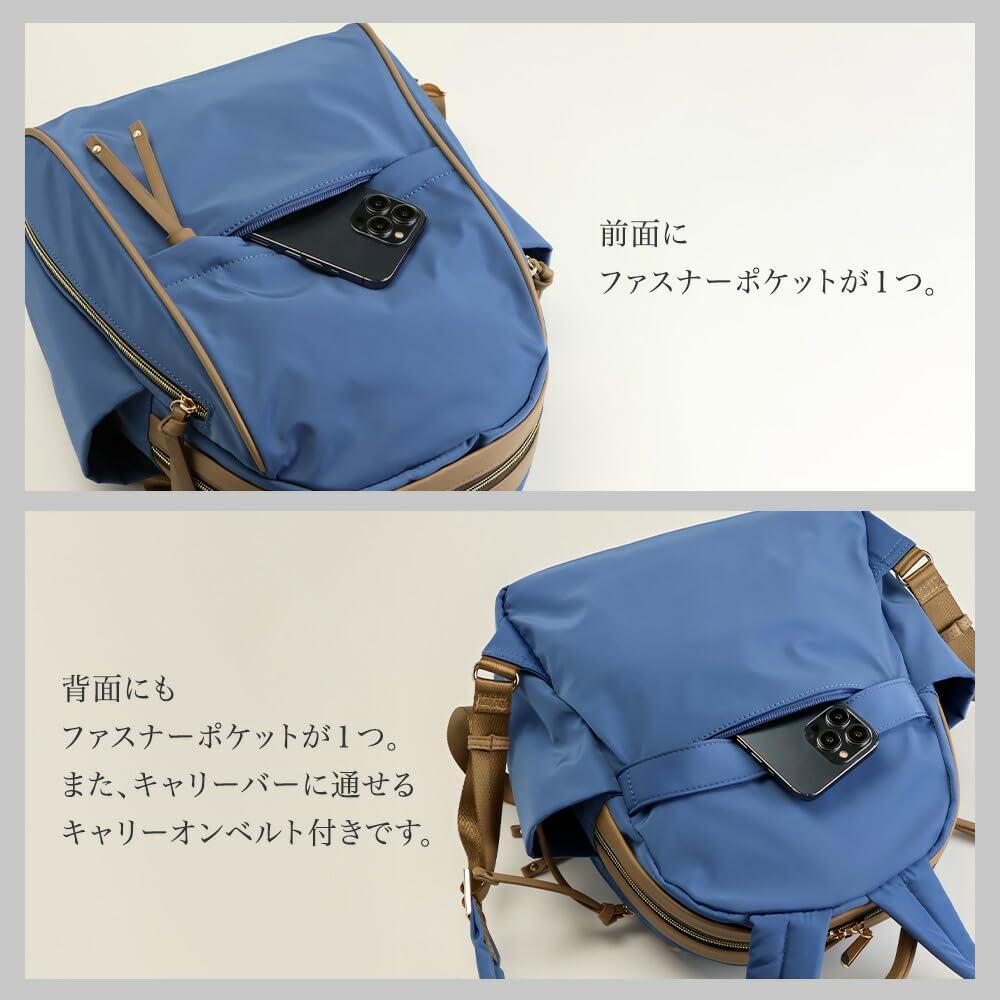 Pragma Women's Lightweight Nylon Backpack with Synthetic Leather Backpack for Men and Women, Casual Style (Black)