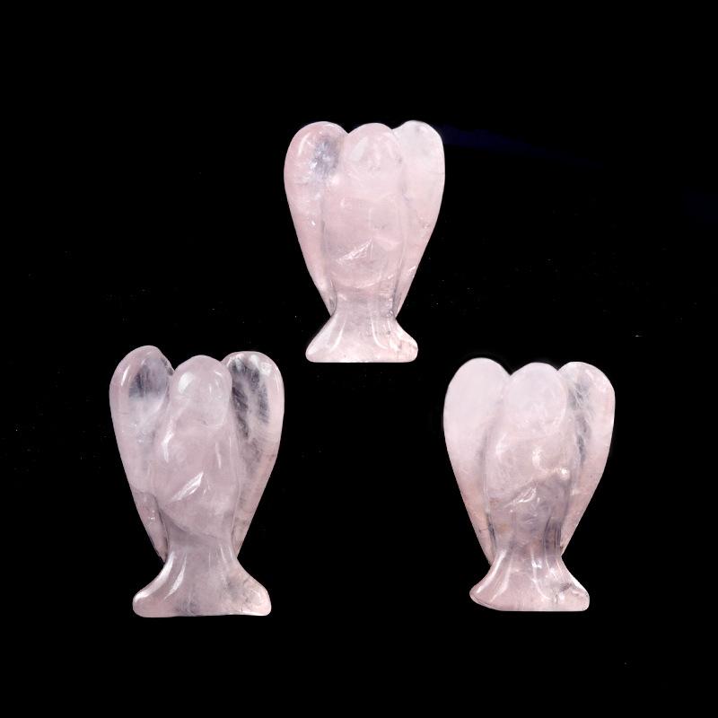 3Pc Healing Crystal Decoration Angel Shape Natural Quartz Agate Energy Gemstone Jewelry Home Decoration