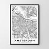 Poster Map City Plan Amsterdam