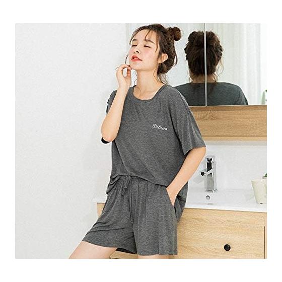 [Mskikefly] Pajamas, Top and Bottom Set, Short Sleeves, Room Wear, Women's, Loungewear, Sleepwear, Convenient Clothes, Stylish, Comfortable,