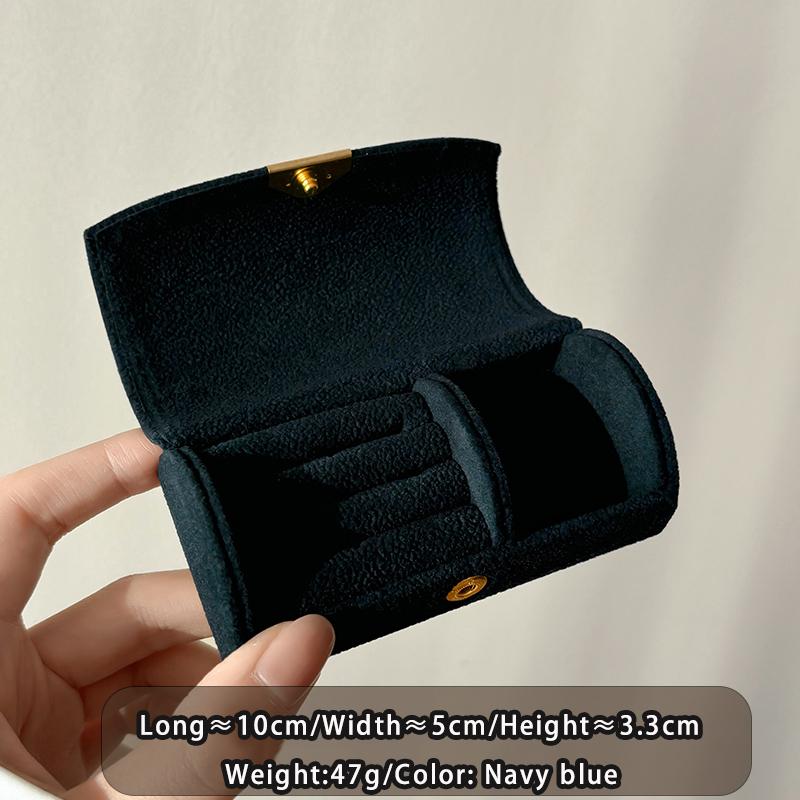 Exquisite and Portable Mini Jewelry Storage Box for Women's Business Trips Anti-oxidation Light Luxury Velvetring Jewelry Box