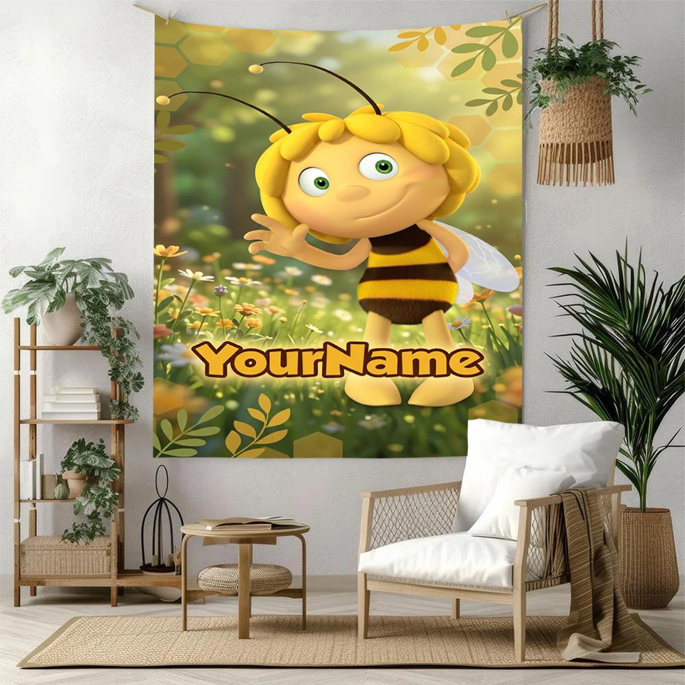 Biene Maja Custom Your Name Wall Decor Tapestry Art For Pet Memorial Birthdaywedding Party Backdrop Family Gift