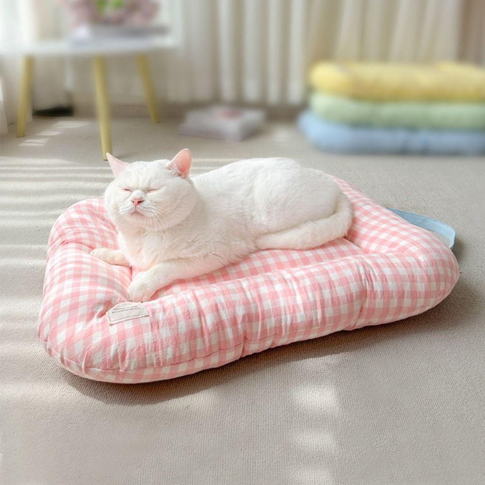 Macaron Plaid Dog Cushion Non-slip Pet Mattresses Breathable Cat Mat for Cats and Dogs