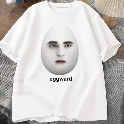 Twilight Eggward Meme Men's T-shirt Edward Cullen Antique Humorous T-shirt Casual High-quality Short-sleeved Shirt.