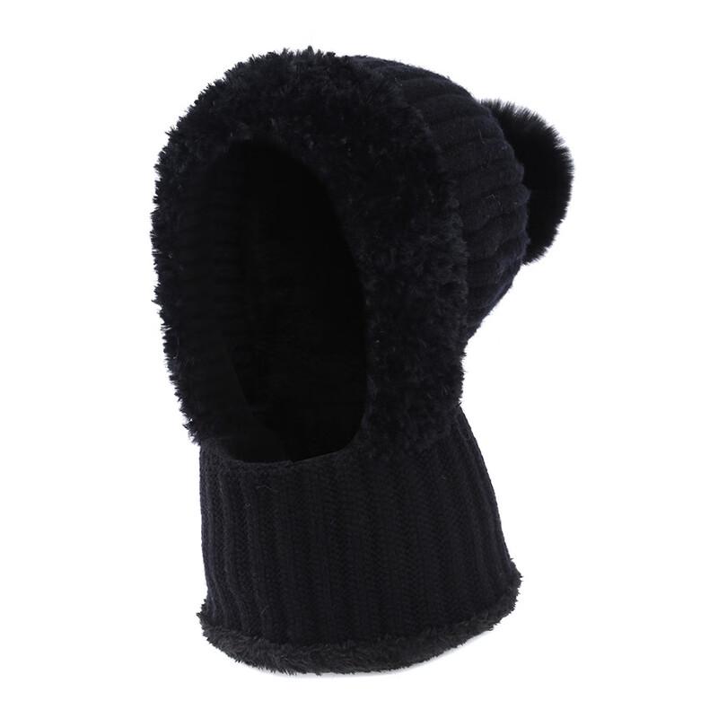 

Women s Plush Lined Knitted Hat with Integrated Scarf