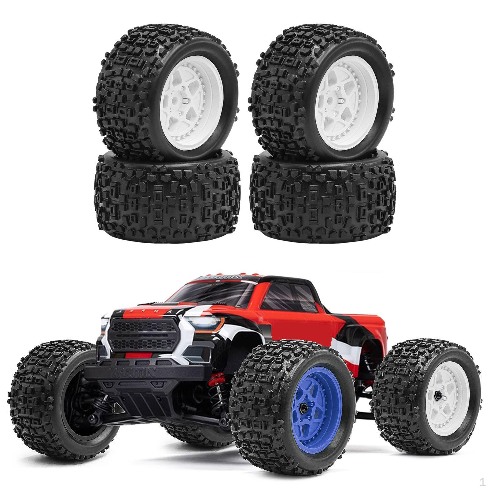 

4 Pieces 1/18 RC Car Wheels and Tires Accessories Sturdy High Parts Replacement Part for