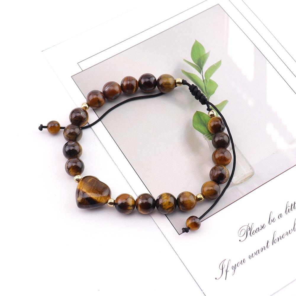 Natural Crystal Love Bracelet, Various Materials, White Powder Amethyst Beaded Bracelet, Adjustable Bracelet B111