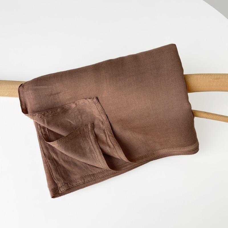 Summer cotton and linen scarf solid color simple sunscreen shawl women's high-end silk scarf yarn headscarf