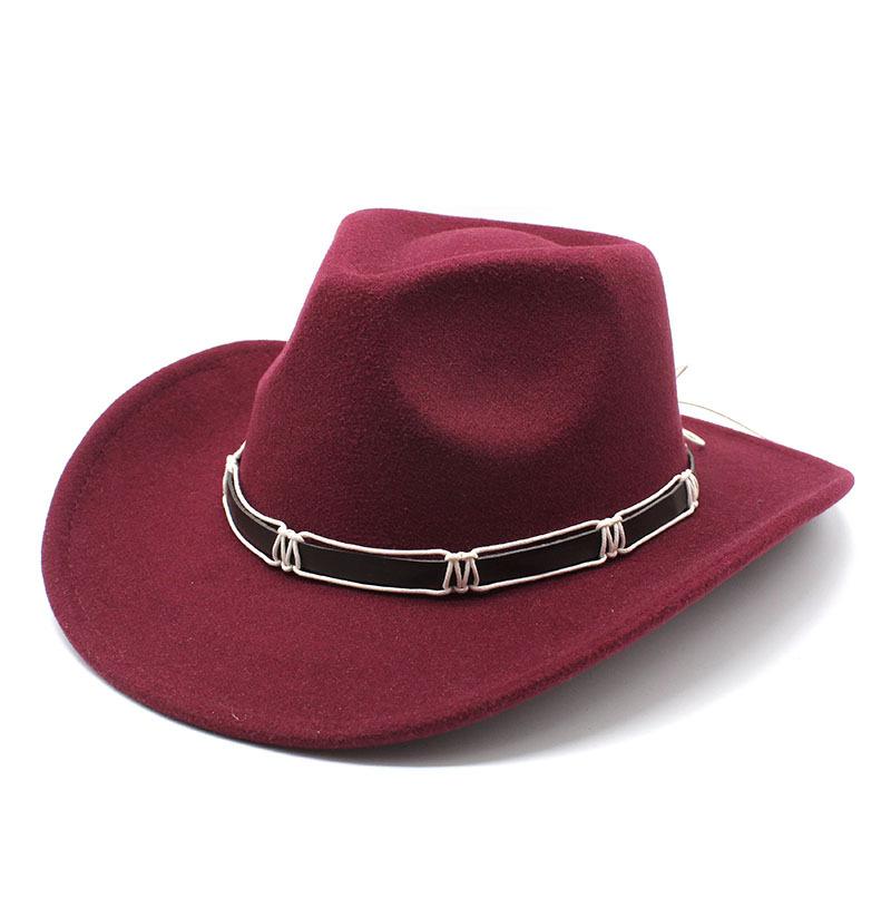 Ethnic Woolen Hat Men'S And Women'S Couple Hats Woolen Western Cowboy Top Hat