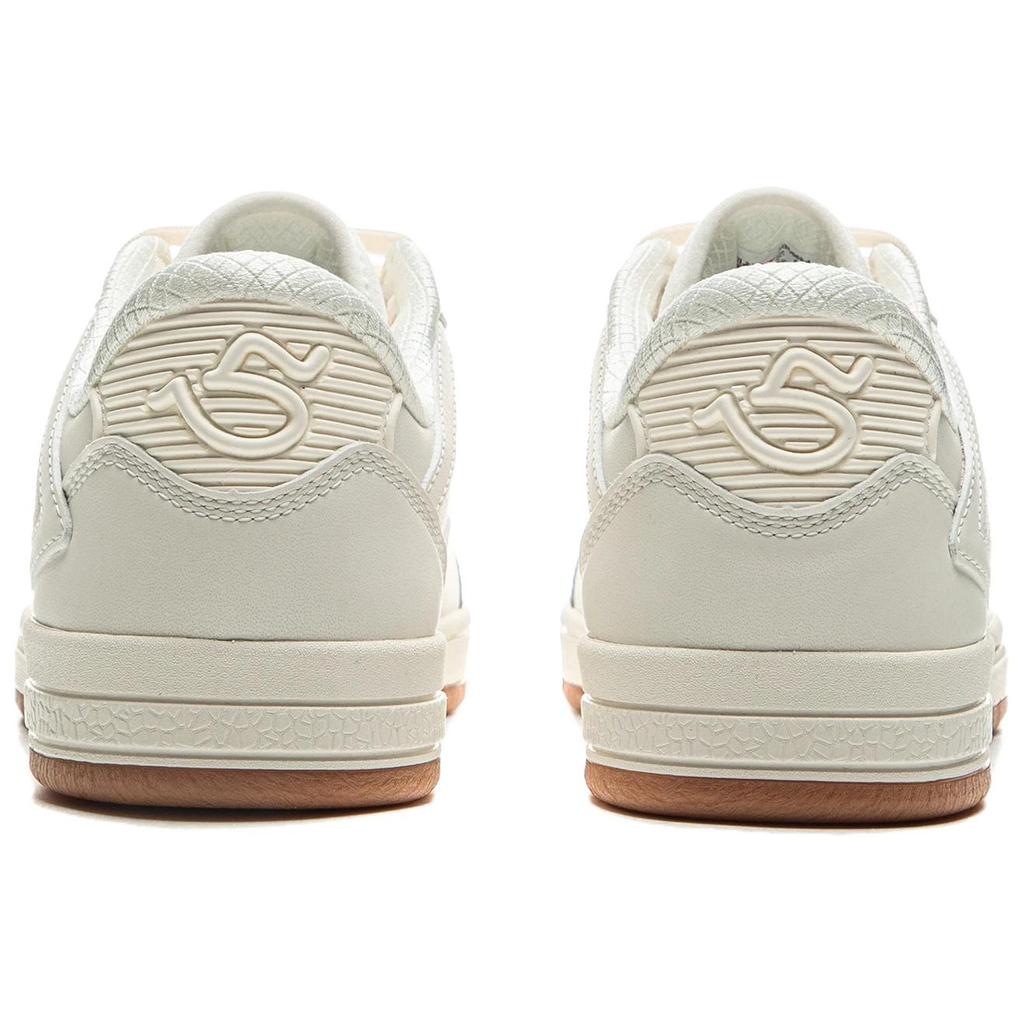 Li Ning Wave PROS Synthetic Leather Cushioning, Wear Resistant Low top Skateboard Shoes Unisex Ecru AEPV069-4