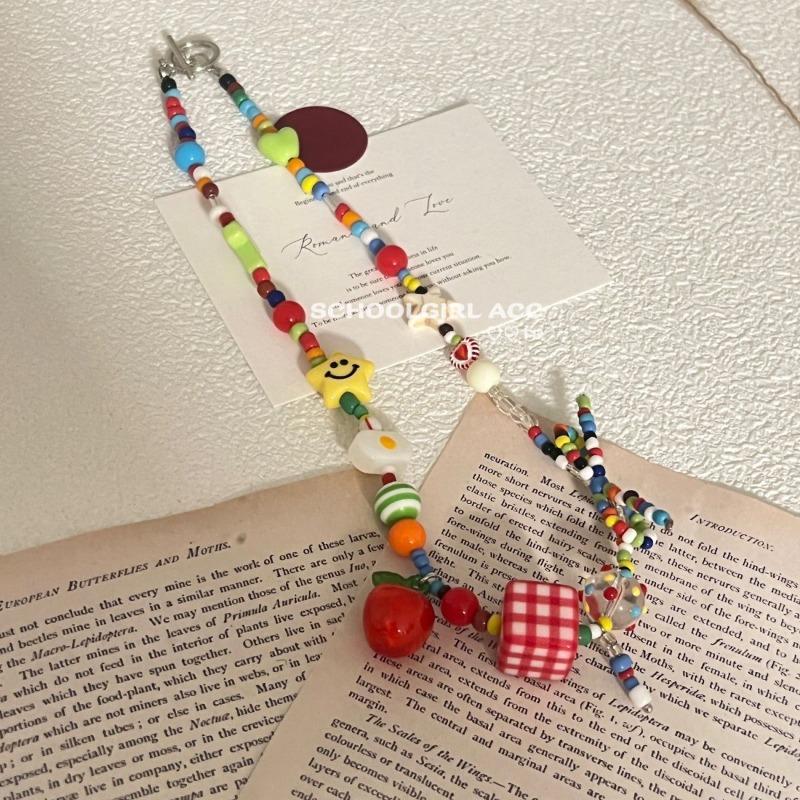 Cute Cute Apple Love Dachshund Dog Woven Color Rope Long Necklace Femininity Versatile Neck Chain Sweater Chain