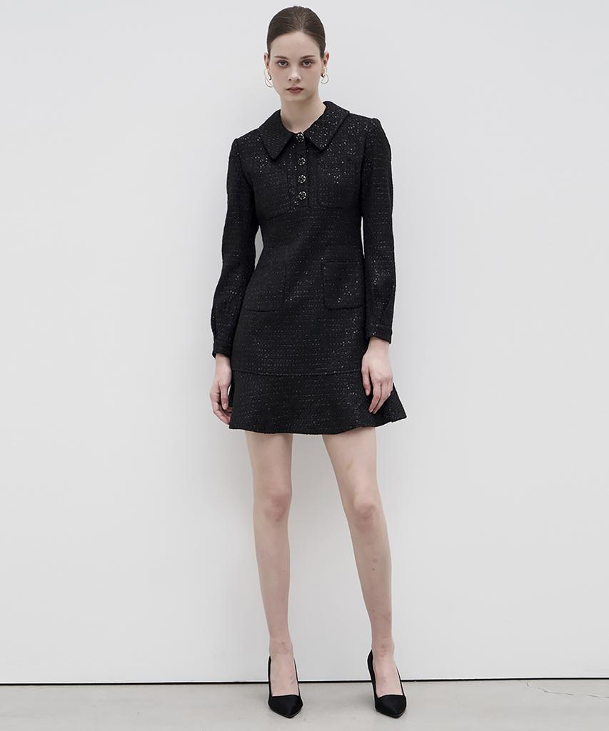 Julie And Kara 23Fw Collar77 Collector Alexander Dress Black