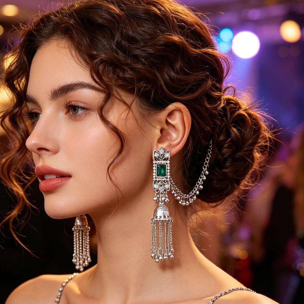 Bohemian Indian Style Long Tassel Bell Dangle Earrings