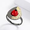 Europejski Retro Szykowny Owalny Pierścionek MS Ruby Czarno-Złoty Dwukolorowy