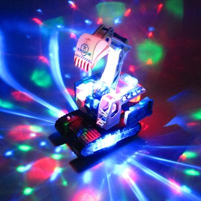 Electric Universal Deformation Excavator Engineering Vehicle Model Light Music Children's Toys