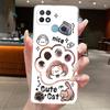 Casing For Oppo A15 A15s Case CPH2185 CPH2179 Aesthetic Fashion Cute Cat Cartoon Phone Case Clear Silicone TPU Soft Back Cover