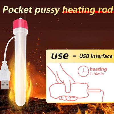 Kapsy Ohřívací tyčinka pro Pussy USB otvor Falešná vagína Mužský masturbační kalíšek Ohřívač pro použití s masturbátorem Sexuální hračky USB flash disk