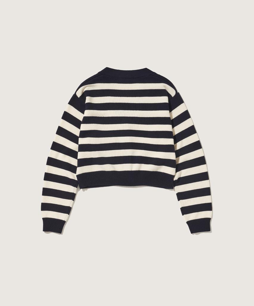 Plac Women Striped Knit Cardigan Navy
