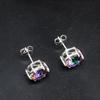 Hermosa Mode Sanfte Regenbogen Feuer Mystische Topas 925 Silber Stud Ohrringe Schmuck Geschenke für Frauen Mädchen 20213773