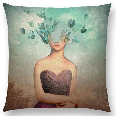 New Elegant Lady Lovely Girl Shakespeare Fantasy Painting Moon Night Swan Dream Trees Cushion Cover Sofa Throw Pillow Case