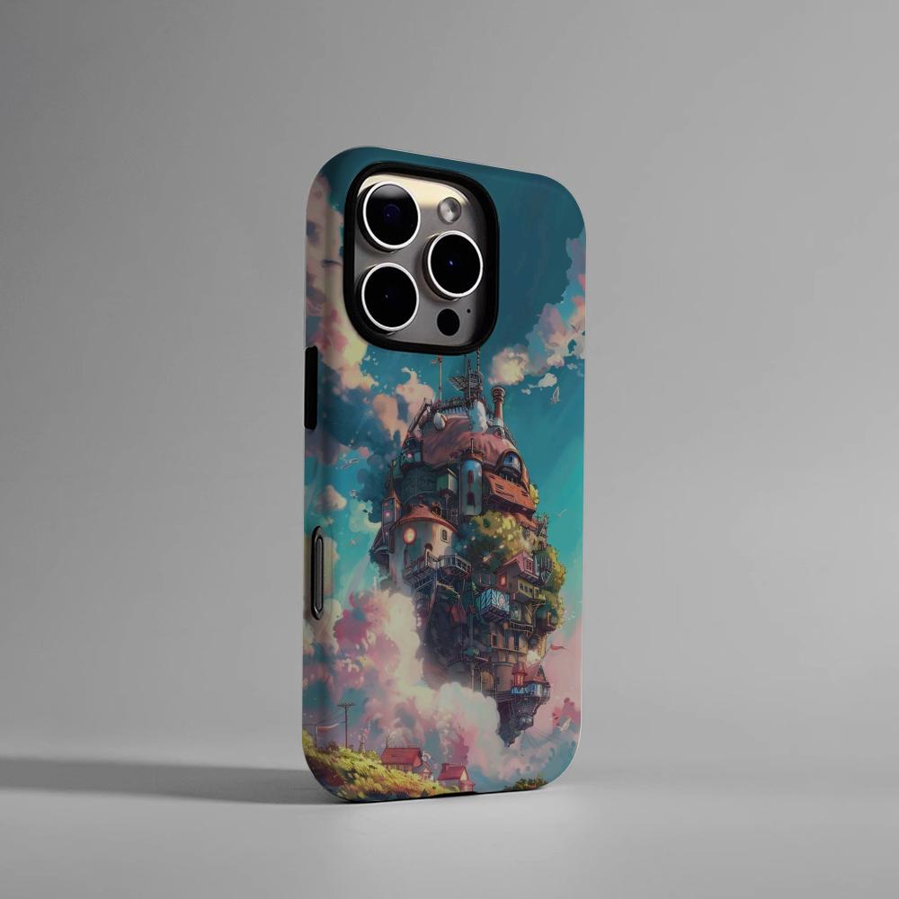 

H-Howls Moving C-CastleS Cute Phone Case Hard PC For IPhone 16Promax 16 15 14 13 12 11 Pro Max Plus Glossy HD Cover iPhone16Plus