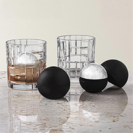 Silicone Sphere Ice Mold with Lid Food-Grade Ice Ball Tray for Whiskey Cocktails Easy-Release Leak-Proof Ice Cube Maker for Freezer