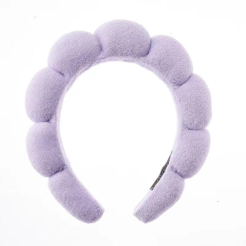 

Пушистая повязка для макияжа для женщин, губчатые толстые повязки для ухода за кожей, йоги, умывания лица, душа, нанесения маски для лица, головной убор, оптовая продажа one size фиолетовый