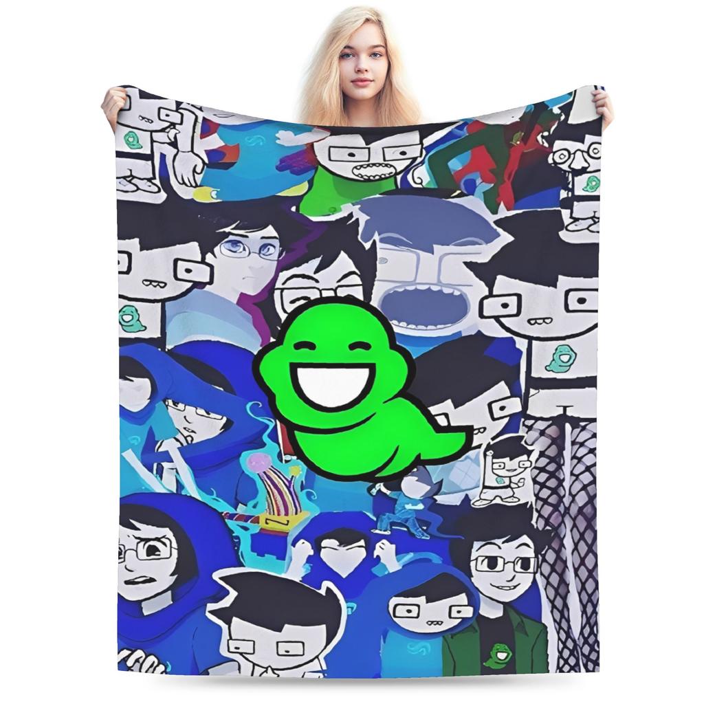 Super Warm Blankets Decorative Homestucked Manga Throw Blanket Flannel Bedspread For Outdoor Street Trend Sofa Bed Cover