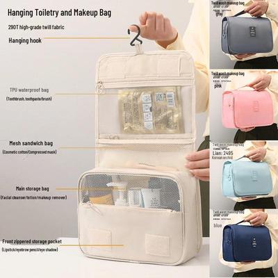 Large Capacity Waterproof Travel Wash Bag with Hanging Hook for Men and Women