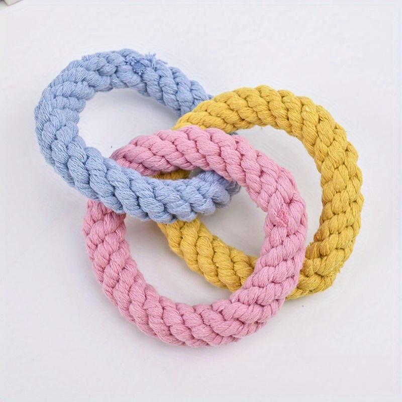 1pc Colorful Donut-Shaped Rope Pet Toy - Durable Chew & Teeth Cleaning Toy for All Dog Breeds, Interactive Play, Dog Toys