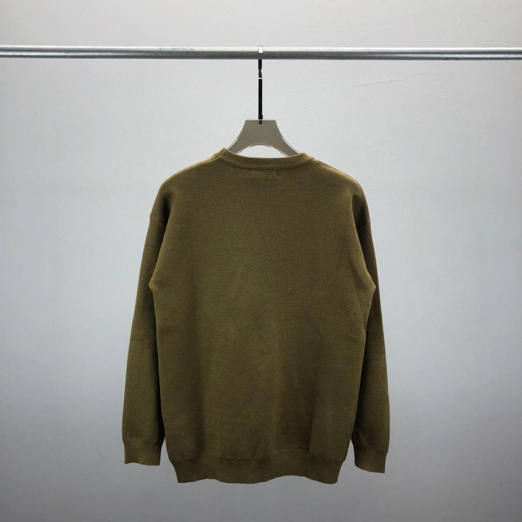 European Style Unisex Wool Sweater with Large Letter Jacquard Pattern