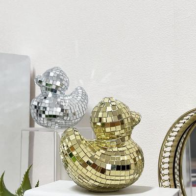 Kreativní zrcadlová skleněná ozdoba Disco Duck pro domácí dekoraci